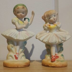Vntg. Bisque Ballet Girls Occupied  Japan
